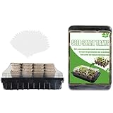 YJBE Sämling-Starter-Tabletts, überdachte und basierte Gewächshaus-Wachstums-Tabletts zum Keimen und Wachsen von Pflanzen, bewahren die Feuchtigkeit, Samenstart 4 Set 12 Z