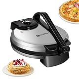 Scheffler Elektrische Chapati Roti Maker Electric Edelstahl Crêpes Maker mit Einstellbarer Temperaturregelung 2000W 220V Werkzeug zur Herstellung von Chapati, Tortilla, R