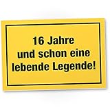 DankeDir! 16 Legende - 30 x 20 cm Kunststoff Schild lustig - Geburtstagskarte Geburtstagsdeko Partydeko Geschenkidee - 16. Geburtstag Freund 16 Jahre Geschenk Geburtstagsgeschenk Jungen 16