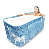 Faltbare Badewanne Erwachsene, Portable Mobile Badewanne, Freistehend Non-inflatable Badewanne für Heißes Bad Und Eisbad (Einhorn)