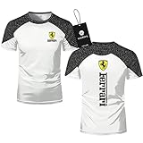 EFXCHSY Herren Fer-rari Bequemes Tee Milchseide Kurzarm Rundhals T-Shirt Draussen/A/S