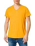 Tommy Jeans Herren TJM SLIM JASPE V NECK T-Shirt, Florida Orange Htr, L