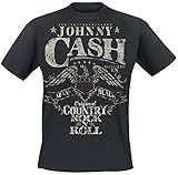 Johnny Cash Original Country Rock n Roll Männer T-Shirt schwarz XL 100% Baumwolle Band-Merch, B