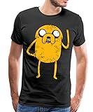Spreadshirt Adventure Time Mit Finn Und Jake Vintage Jake Männer Premium T-Shirt, M, Schw
