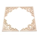 4Pcs Vintage Holz Geschnitzt Corner Flourish Applique Rahmen Möbel Wand Unlackiert für Haus Schrank Tür Dekor Handwerk 11*11