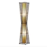 AMPBBAR Stehlampe Stehleuchte Stehlampe Moderne Handgewebte Rattan Stehleuchte Pastoralen Bambus Standard Lampe für Schlafzimmer Wohnzimmer Esszimmer- 26 * 138CM Standleuchten Wohnzimmer Lamp