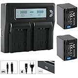 2X SK Akku Ersatz für Panasonic VW-VBT380 E-K 3560mAh + LCD Dual Charger VW-VBK180 VW-VBK360 VW-VBT190 VW VBK180 VBK360 VBT380 E K Panasonic HC-V777