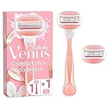 Gillette Venus Comfortglide Spa Breeze Rasierer Damen, Damenrasierer + 2 Rasierklingen mit 3-fach Kling