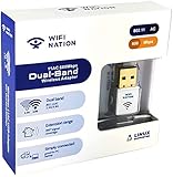 WiFi NationWLAN-Dongle Mini 802.11ac AC600 USB WLAN-Adapter, Chipsatz: Realtek RTL8811AU, Dual Band 2,4 GHz oder 5 GHz, Windows, MacOS und Linux unterstützt, Weiß