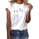 AmyGline Sommer Oberteil Damen T Shirt Top Bluse-Frauen Mädchen Pizza Druck Kurzarm T-Shirt Tank Tops Tunika Blusen Tees Sweatshirt Pullover H