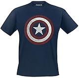 Captain america Shield Logo Männer T-Shirt Navy M