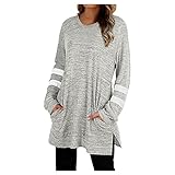 Pianshanzi Women's Hooded Pullover Casual Print Pullover Large Hoodie Sweatshirt with Hood Pocket Sweater Jacket Coat Long Sleeve Hoody for Women Oversize Autumn Winter L(Gray, L)