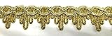16,40m Fransenborte Gold-Borte 23mm breit Farbe: helles Lurex-Gold von 1A-Kurzwaren 10027-A-lt.g