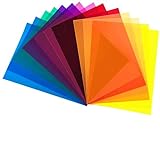 DECARETA 14 Stück Farbfolien Gel Farbfilter Filter Transparente Farbige Farbfilm Folie für Foto Studio Strobe Blitz LED Licht Scheinw