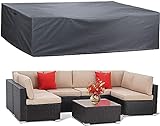 SHYJBH Terrassenmöbel-Set Sofabezüge, wasserdicht, Winddicht, UV-beständig, strapazierfähig, reißfest 420D Oxford-Gewebe-Terrassenset-Überzug 80x80x75cm schw
