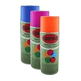 SparVar Kreidespray mit Überkopfdüse SET aus je 1x ORANGE, PINK und HELLBLAU, je 400