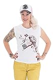 Queen Kerosin Damen Tank Top Mit Rockigem Front Druck F*Ck The Rules Rundhals Ohne Ärmel Sommermode Tanktop Regular Fit Bedruckt F*Ck The R