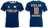 Italien Insigne Herren Retro Shirt EM 2020 Squadra Trikot Look Style Dunkelblau XXXL
