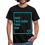 Spreadshirt Personalisierbares T-Shirt Selbst Gestalten mit Foto und Text Wunschmotiv Männer T-Shirt, XXL, Schw