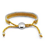 TYUTYU Armband Mode Silber FrauenVintage Gelb Grün Grau Blau Geflochtene Seil Manschettenkette Einstellbare Schmuck (Gem Color : C Style)
