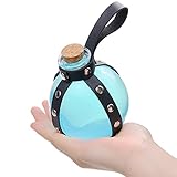 Eco-Fused kugelförmige Zaubertrank Klarglasflasche - Cosplay, Zauberer, Hexe Kostüm Zubehör - mit einem Korken Stopper, Kunstleder Ärmel Halter, Gürtelschlaufe (Schwarz)