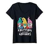 Damen Strickzwerge für Damen T-Shirt mit V