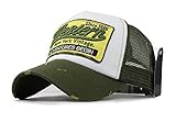 Trucker Mesh Baseballcap Western New York Distressed Snapback Vintage Used Look Retro Sommer Oldschool Kappe Mütze Cap Schirmmütze Basecap, Grün, verstellbar von ca 55-60