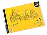 PLASTOREG Zeichenblock/Sketch Pad A3 mit Spiralbindung Skizzenbuch - 50 Blatt hochwertiges glattes Zeichenpapier in 170 g/m² Premium-Q