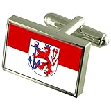 Select Gifts Die Stadt Duesseldorf Deutschland Flag Sterling Silber Manschettenknöpfe graviert Box