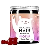 BEARS WITH BENEFITS® Biotin Ohne Zucker Gummibären - 1 Bärchen Täglich - Haar Vitamine & 5000 μg Biotin Hochdosiert - Made In Germany (60St)