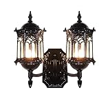 Retro Wandleuchte, Europäische Wandleuchte Retro Amerikaner Doppelkopf Kreative E27 Regendichte Wandleuchte Haushalt Schlafzimmer Dekoration Beleuchtung Aluminium Wandleuchte Wasserdichte Nutzfahrzeug