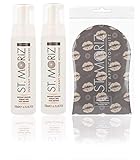 St. Moriz Selbstbräunungsmousse Dunkel 2 x 200 ml - 1 x St. Moriz Applik