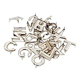 Harilla 130x Metall Buchstaben Nieten Nieten Nieten Knöpfe Verschluss für Leder Gürtel T