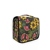Kulturbeutel zum Aufhängen, Motiv: Obst, Wassermelone, Sonnenstrahl, Reise-Kosmetiktasche für Frauen und Mädchen, Make-up-Organizer, Waschtasche für Badezimmer, Fitnessstudio, D