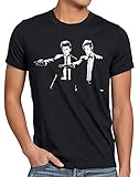 style3 Timelord Fiction T-Shirt Herren zeitreise Serie Polizei notrufzelle Tarantino Pulp, Größe:L, Farbe:Schw