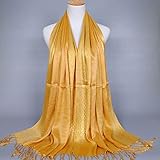 Aldevins&Granger Schal Damen Neue Frauen Gold Baumwolle Einfarbig Kopftuch Schals Und Wraps Bandana Weibliche Foulard Damen Hijab 12