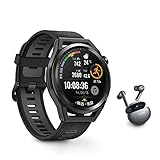 HUAWEI Watch GT Runner 46mm Smartwatch, Dual-Band-GNSS mit 5 Systemen, Herzfrequenzerfassung, Wissenschaftliches Laufprogramm, KI-Lauftrainer, Black, Deutsche Version 30 Monate Garantie+ FreeBuds 4