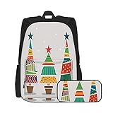 SDBUYW-ZQ Schulrucksack,Beauty Haunted Mansion Wallpaper Stretching Room, Bookbags für Kinder Teens College-Studenten und Federmäppchen zweiteilige S