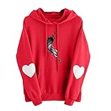 NHNKB Damen Sweatshirt Hoodie Niedlich Frosch Bedrucken Pullover Kawaii Kapuzenpullover Farbverlauf Oberteil H