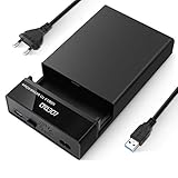 LOETAD Festplattengehäuse 3,5/2,5 Zoll USB 3.0 für SATA I/II/III SSD und HDD mit USB 3.0 Kabel und N