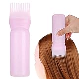 Haarfärbemittelflasche Shampoo Haarfärbemittelkamm Applikator Haarfärbemittel Grundwerkzeuge Wurzelkamm Applikator, Haarfärbemittelflasche 3 Farben erhältlich(Rosa)