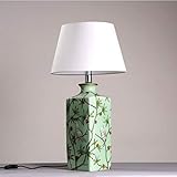Schreibtischlampe Moderne Chinesische Keramik Tischlampe Neoklassische Warme Keramik Tischlampe Schlafzimmer Nachttisch Keramik Tischlampe Wohnkultur Stoff Tischlampe (Color : Warm Light)