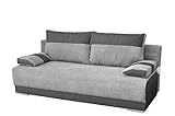 mb-moebel Couch mit Schlaffunktion und Bettkasten Sofa Schlafsofa Wohnzimmercouch Bettsofa Ausziehbar Nisa (Grau)