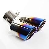 62mm Auspuffspitzen Auspuff Edelstahl Auto Auspuff Endrohr Doppel Schräg Auslass Endrohr Farbe B