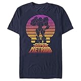 Nintendo Herren Super Metroid Samus Retro Sunset T-Shirt, Marineblau, XX-Larg