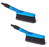 2 Stück Waschbürste mit Wasserdurchlauf und Absperrfunktion Auto Autobürste Felgenbürste Autowaschbürste Handwaschbürste Bürste Handw