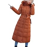 WJANYHN Damen Gepolsterte Jacke Damenmode Mittellange Over-The-Knee Daunen Gepolsterte Jacke Schlank Schlanke Taille Gepolsterte Jacke Verdickte Damen Winterkleidung