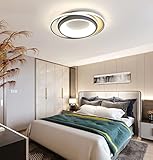 RTHHNL 45w Schlafzimmer Ring Deckenlampe Dimmbar Mit Fernbedienung Wohnzimmer Deckenleuchte Modern Grau Bürolampe Decke Licht 4500lm Ip20 Für Küche Balkon Arbeitszimmer Umk