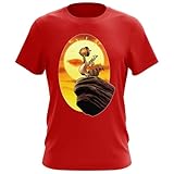 OKIWOKI Ice Age Lustiges Rot Herren-T-Shirt - Scrat und Der König der Löwen (Ice Age Parodie signiert Hochwertiges T-Shirt in Größe XS - Ref : 932)