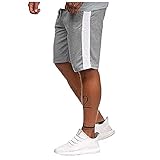 BIBOKAOKE Herren Sweat Shorts Kurze Sweatshorts Sommer Sport Short Mode Farbe-Spleiß Laufshorts Gym Kurze Bermuda Hosen Trainingsshorts Fitnesshose Casual Jungen Herrenshorts Regular F